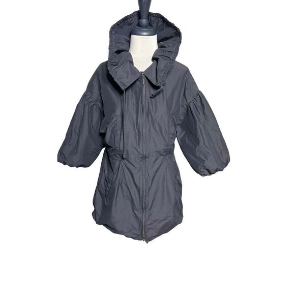 Vince Size Large Black Ballon Sleeve Peplum Utility Jacket - Picture 1 of 5